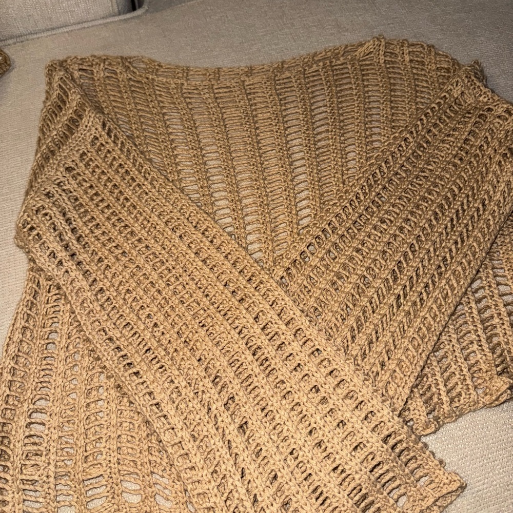 Klassy Network Crochet Coverup Top - Beige - Picture 4 of 4